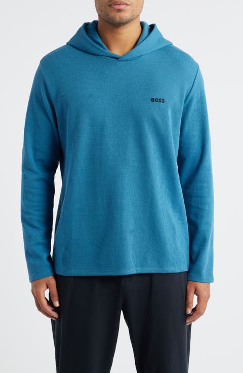 Waffle Knit Hooded Lounge T-Shirt