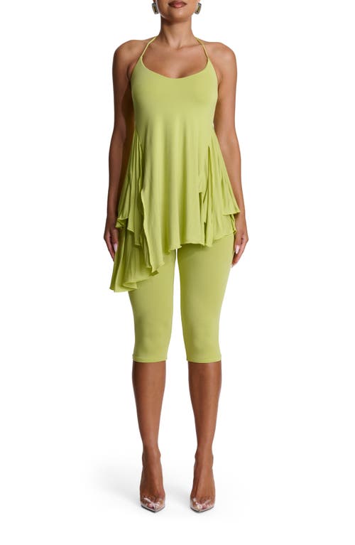 Naked Wardrobe Asymmetric Halter Minidress In Green