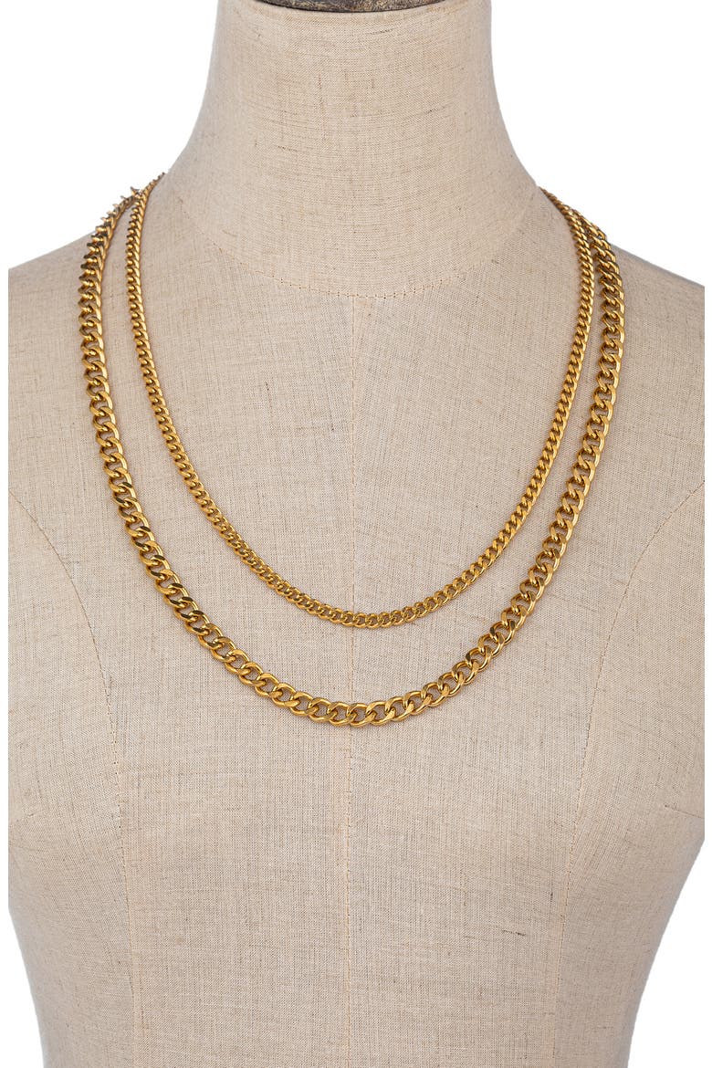 Men's Set of 2 Asher Curb Chain Necklaces, Alternate, color, GOLD