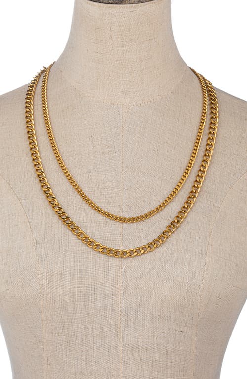 Eye Candy Los Angeles Set Of 2 Asher Curb Chain Necklaces In Gold