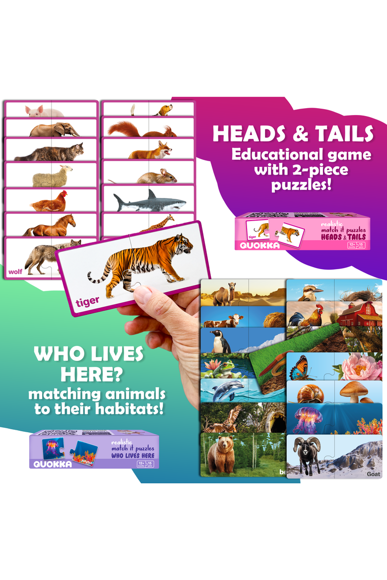 Matching Jigsaw Puzzle 5-Pack Set for Toddlers, Alternate, color, Matching Games