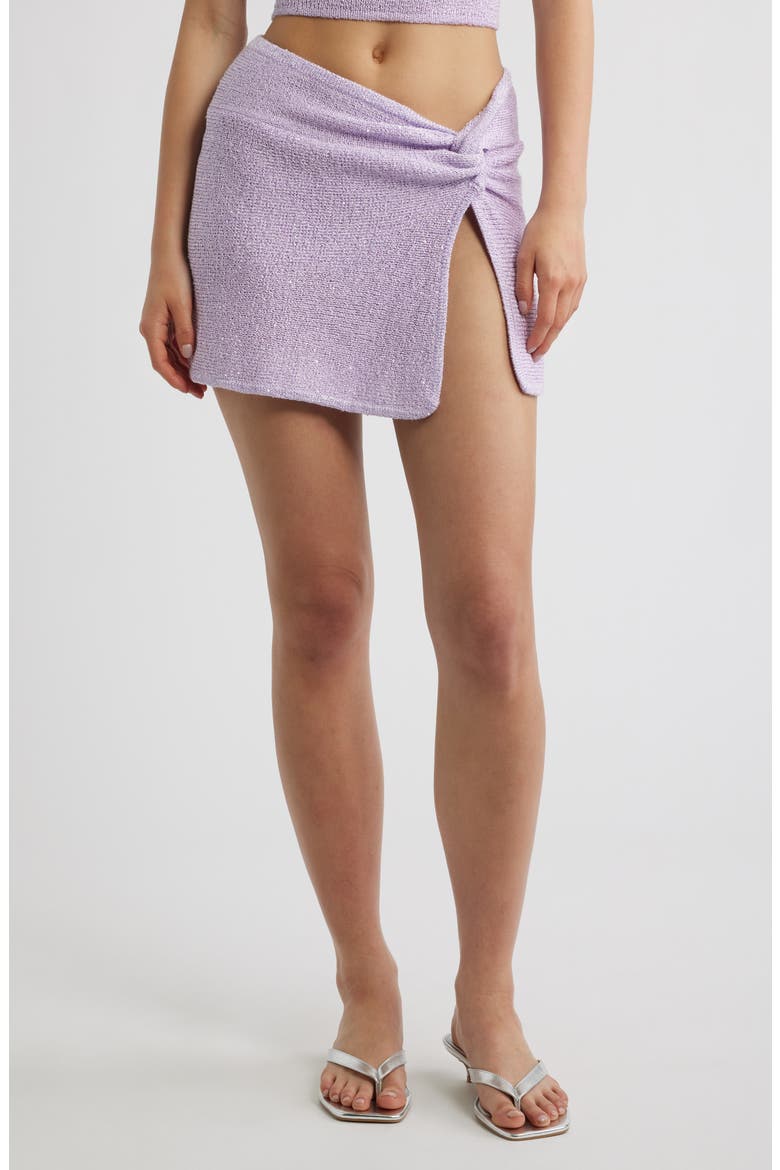 Mini Twist Sarong Skirt, Main, color, LILAC GLIMMER