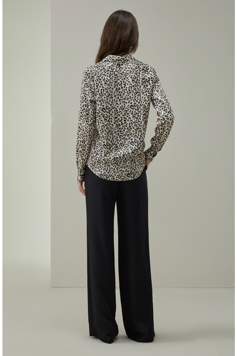 Leopard Print Silk Shirt, Alternate, color, Dawn Leopard
