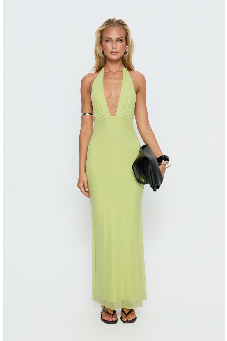 Astrazia Halter Maxi Dress, Alternate, color, GREEN