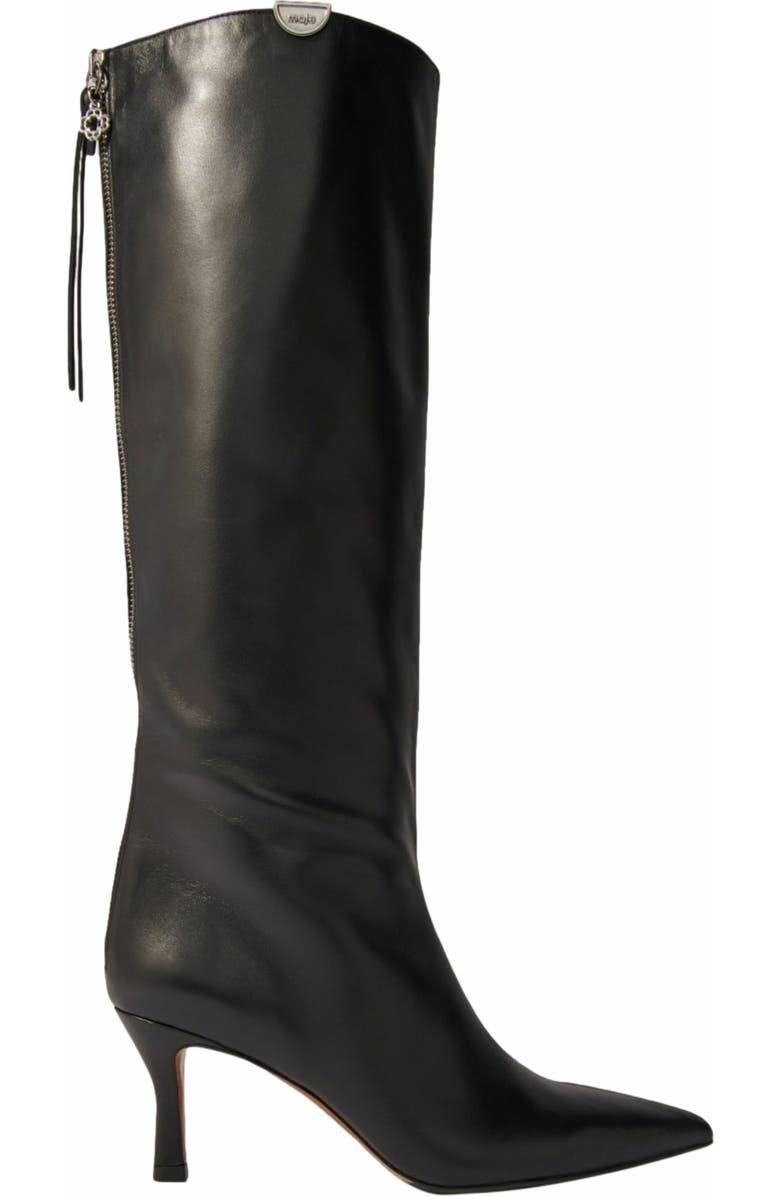 maje Pointed-toe leather boots, Main, color, Black