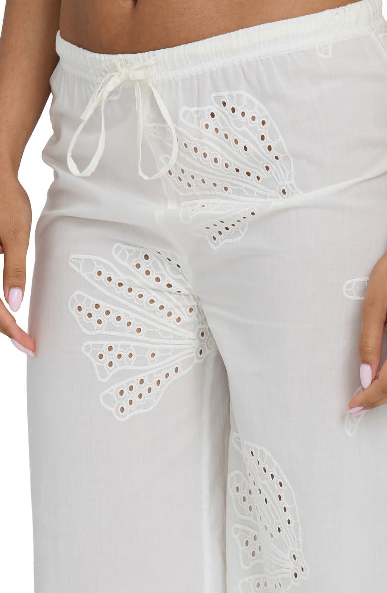 Billabong Beach Livin' Eyelet Cover-Up Drawstring Pants, Alternate, color, Salt Crystal