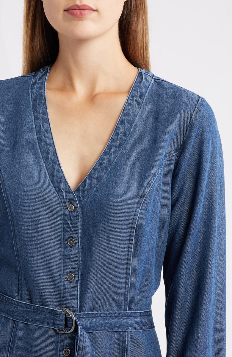 Cloth & Stone Long Sleeve Belted Denim Midi Dress, Alternate, color, Horizon Wash