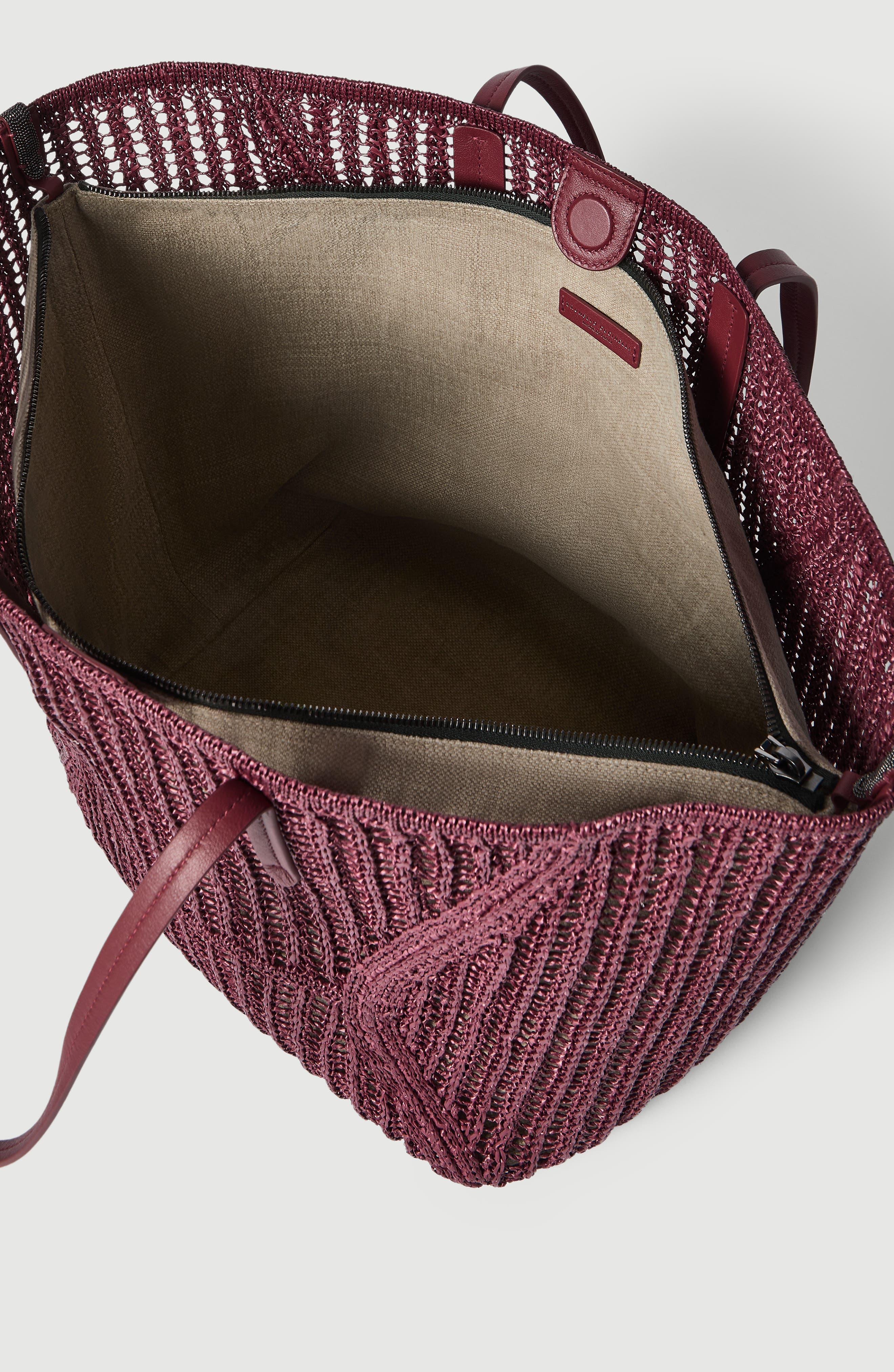 Techno raffia BC Duo bag, Alternate, color, Red