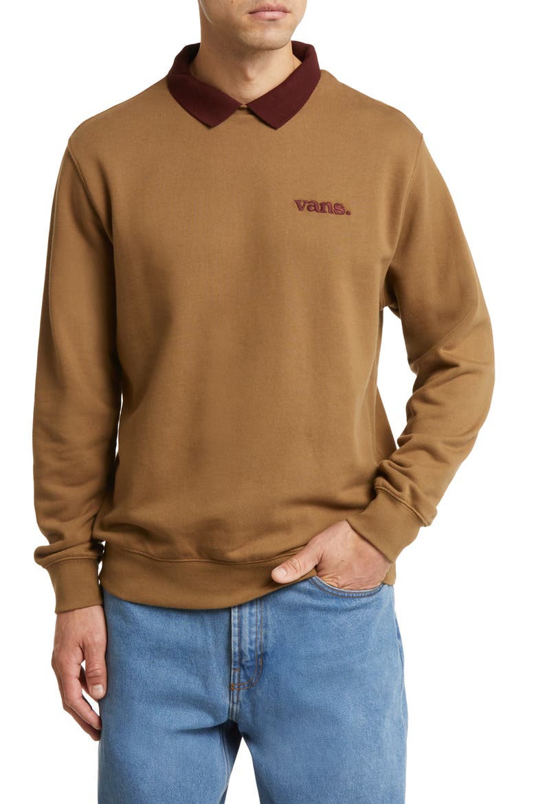 Spread Collar Cotton Blend Sweatshirt, Main, color, KANGAROO