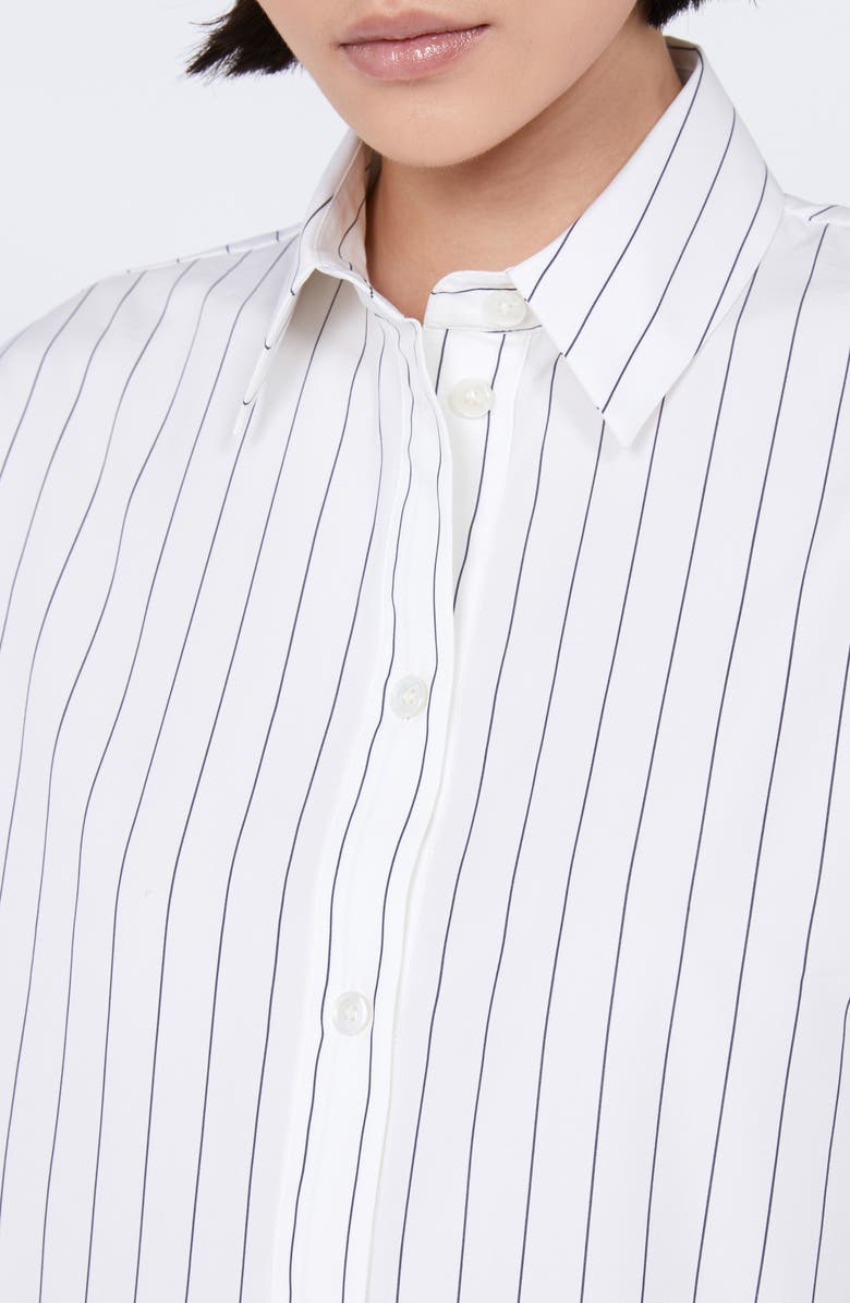 MM by Max Mara Effige Cotton Button-Up Shirt, Alternate, color, White