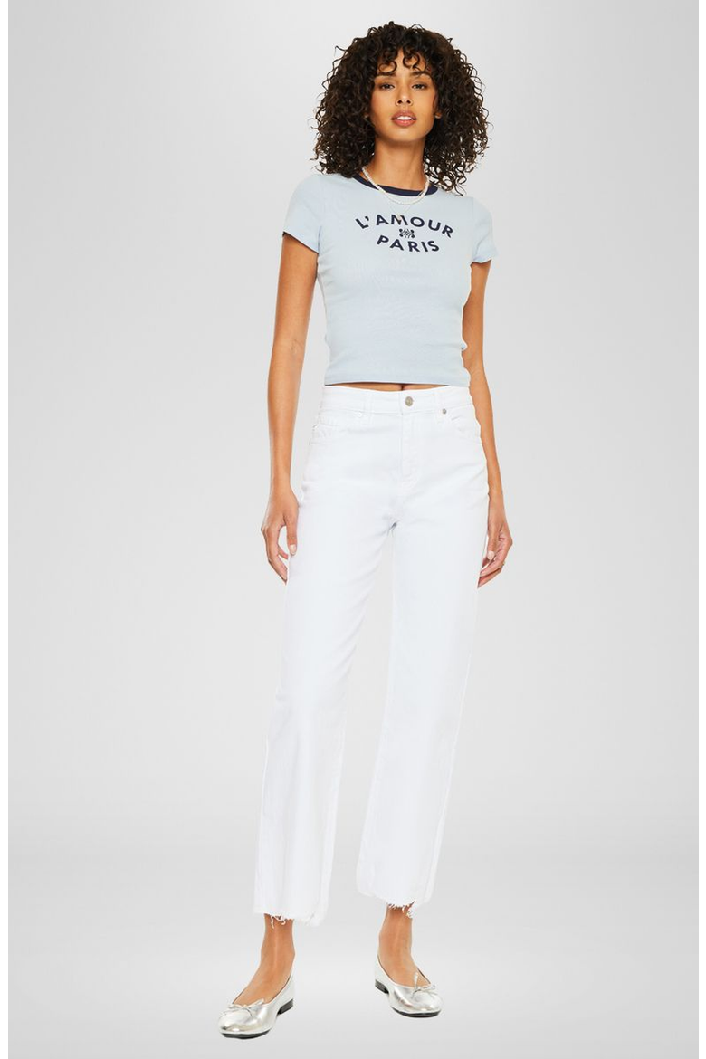 Skyla High Rise Slim Wide Leg Jeans, Alternate, color, White