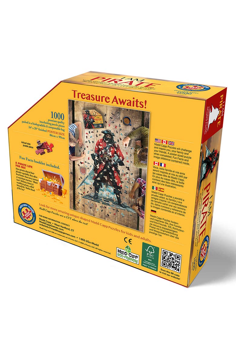 I Am Pirate 1000 Piece Character Shaped Jigsaw Puzzle, Alternate, color, Multicolored