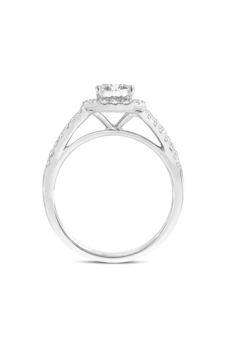 LuvMyJewelry Mariam 14K White Gold Emerald Cut Lab Grown Diamond Halo Engagement Ring - 2.1 Ct, Alternate, color, 14K White Gold