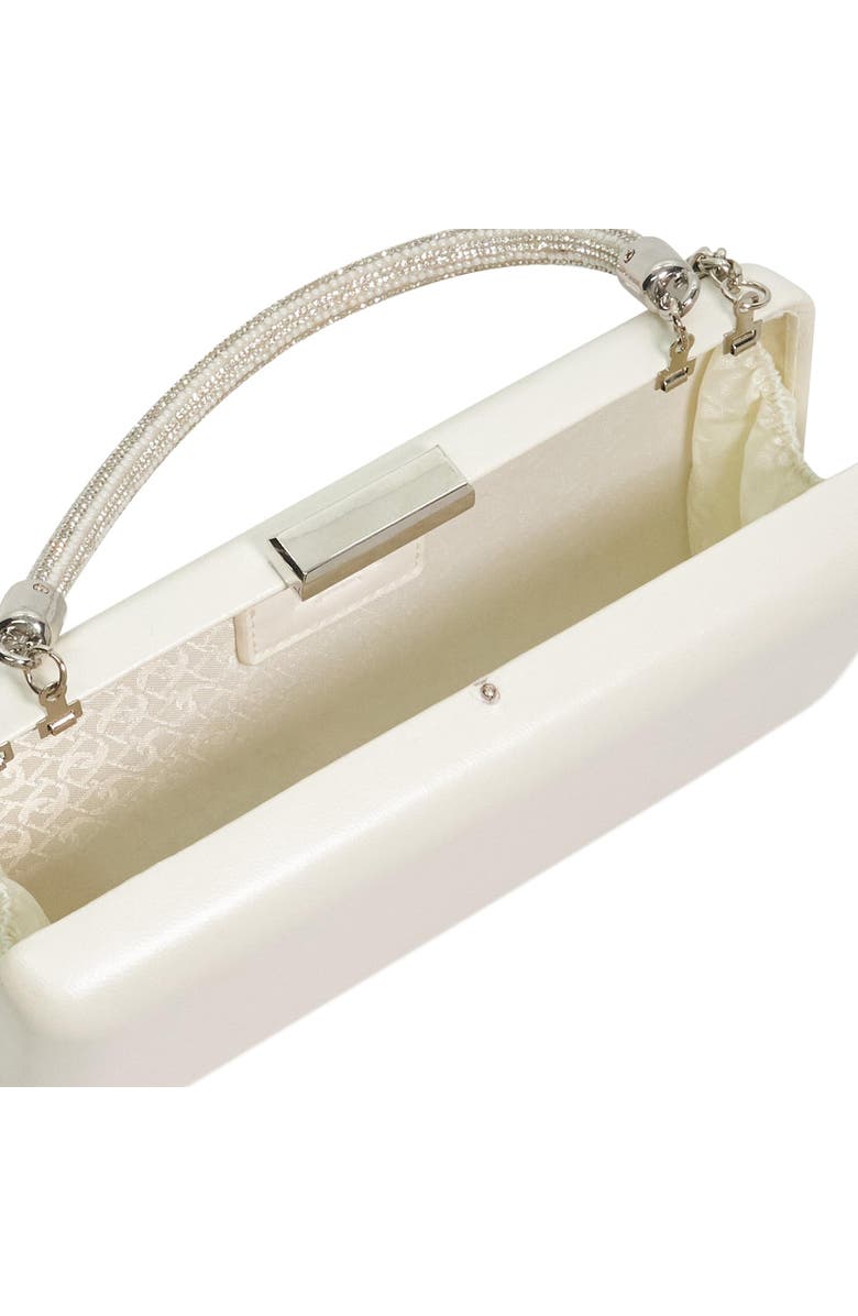 Dune London Brunch Leather Frame Clutch, Alternate, color, Ivory