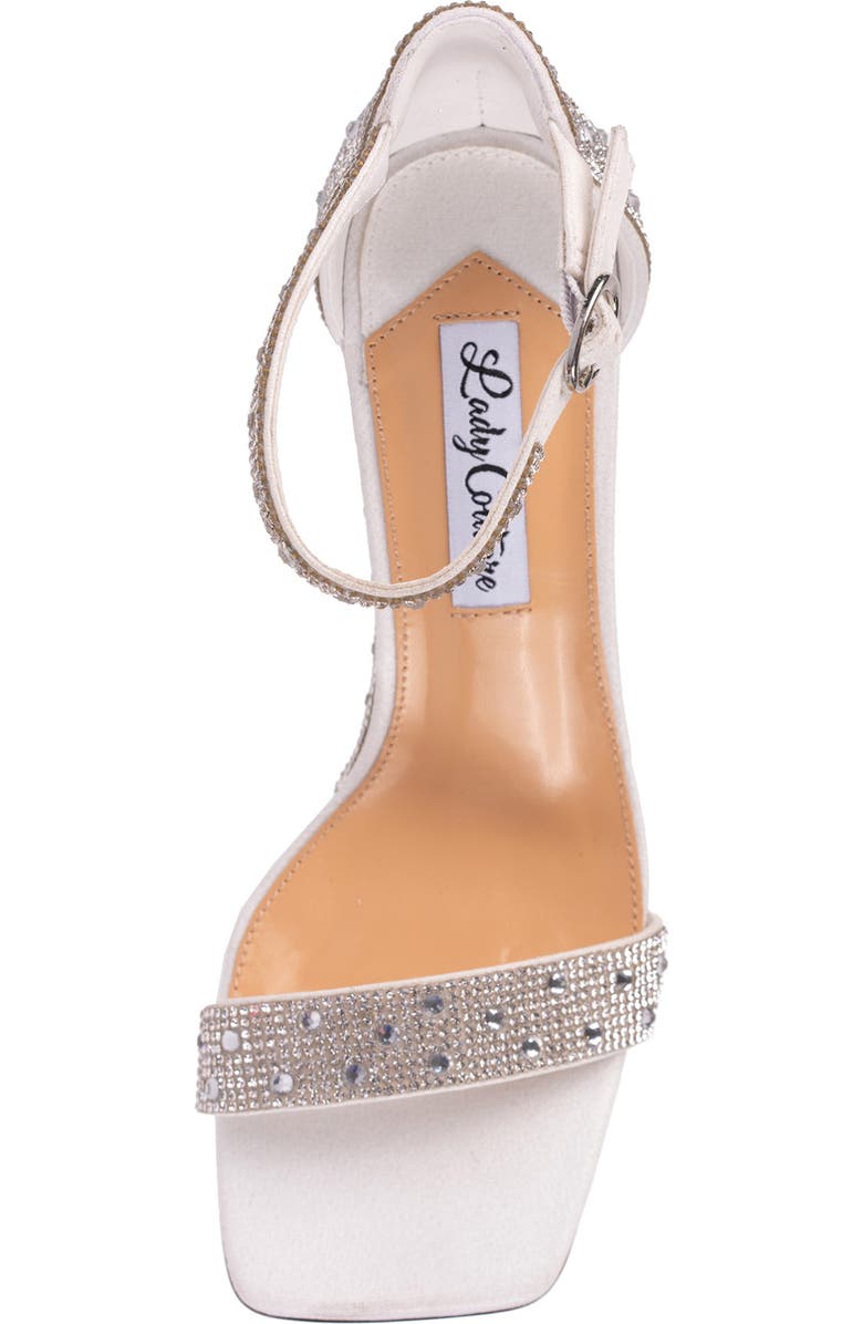 LADY COUTURE Kloe Crystal Embellished Wedge Sandal, Alternate, color, White