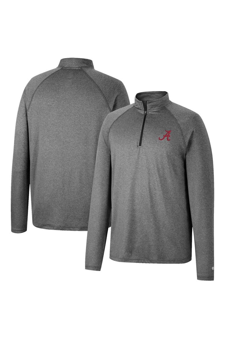 Men's Colosseum Heathered Gray Alabama Crimson Tide Earth First Raglan Quarter-Zip Windshirt, Alternate, color, Heather Gray