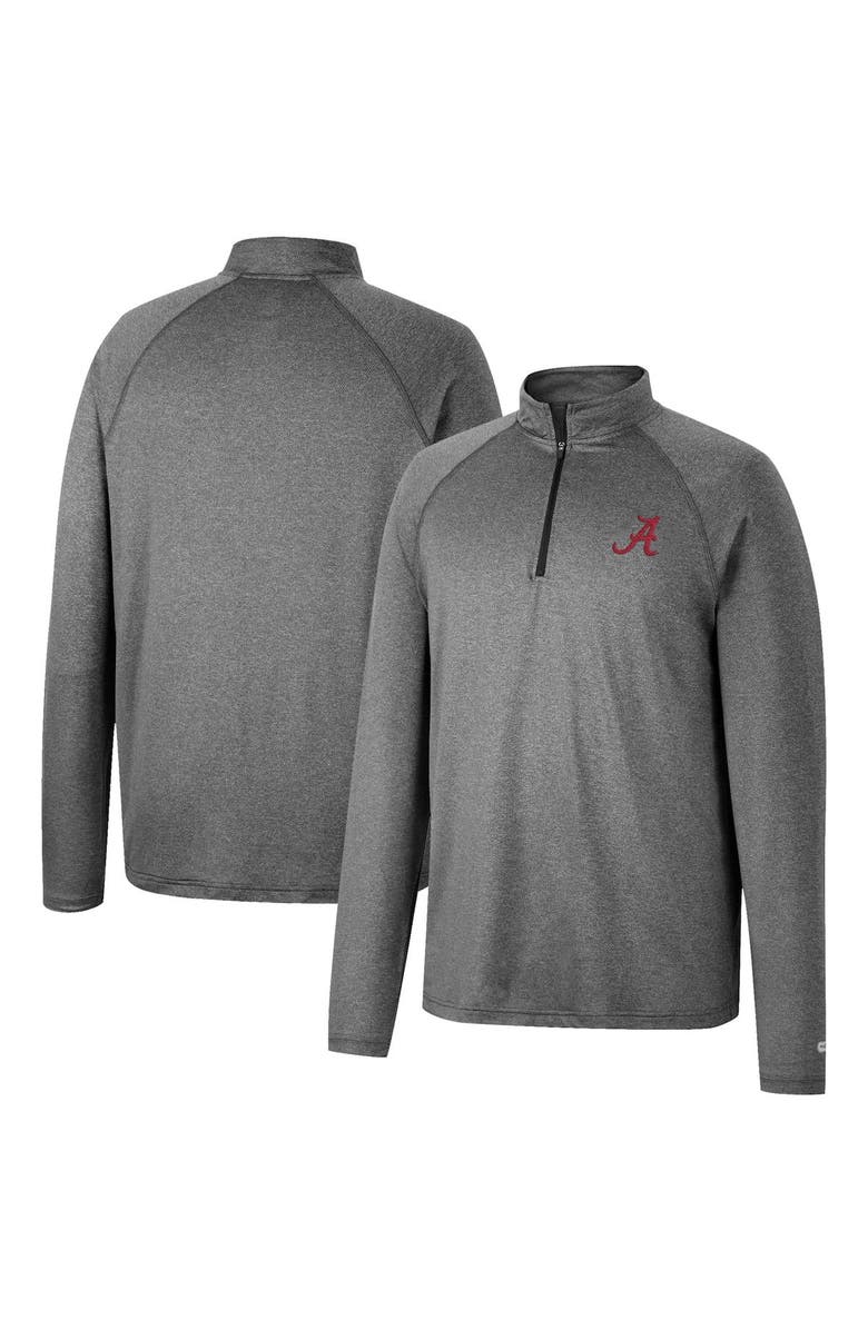 COLOSSEUM Men's Colosseum Heathered Gray Alabama Crimson Tide Earth First Raglan Quarter-Zip Windshirt, Alternate, color,