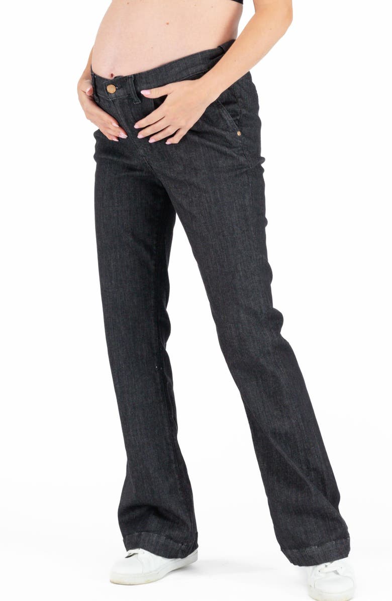 Cache Coeur Sabrina flare pregnancy and post partum jeans, Main, color, Black