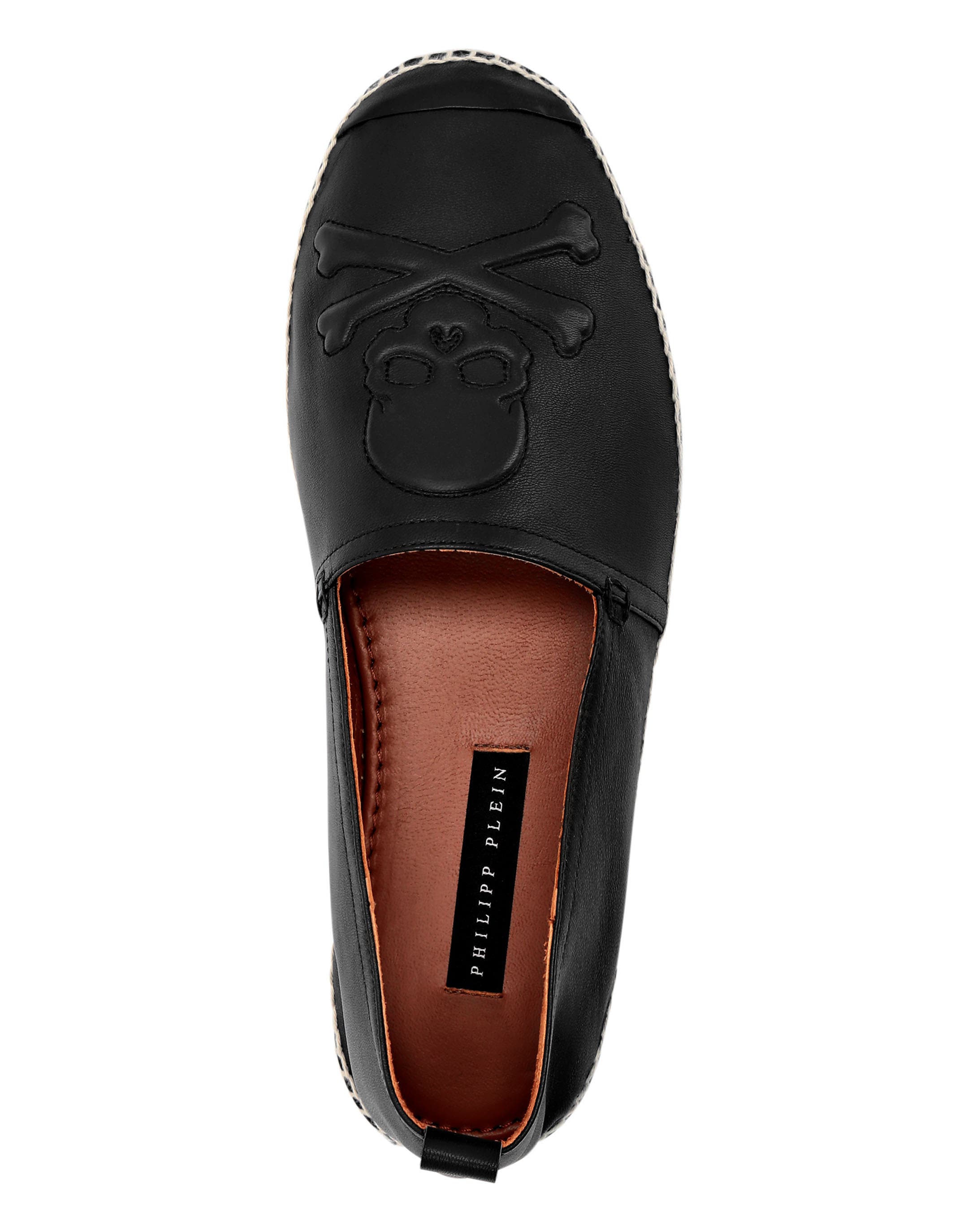 Leather Espadrillas Skull Men, Alternate, color, black