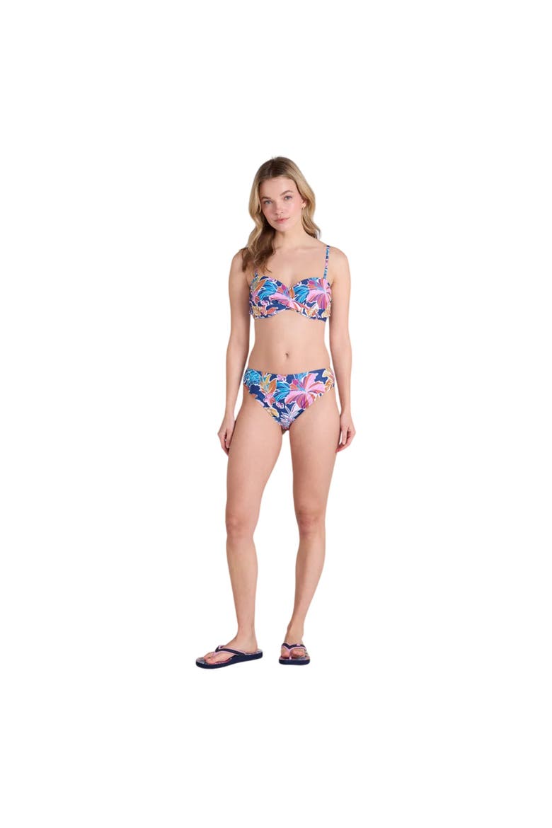 Docks Flowers Bandeau Bikini Top, Alternate, color, Purple