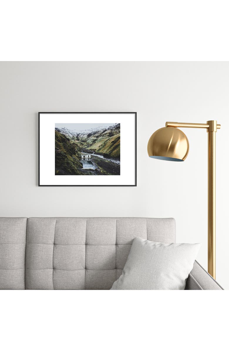 Deny Designs Seljavallalaug Iceland Framed Art Print, Alternate, color, Black Tones