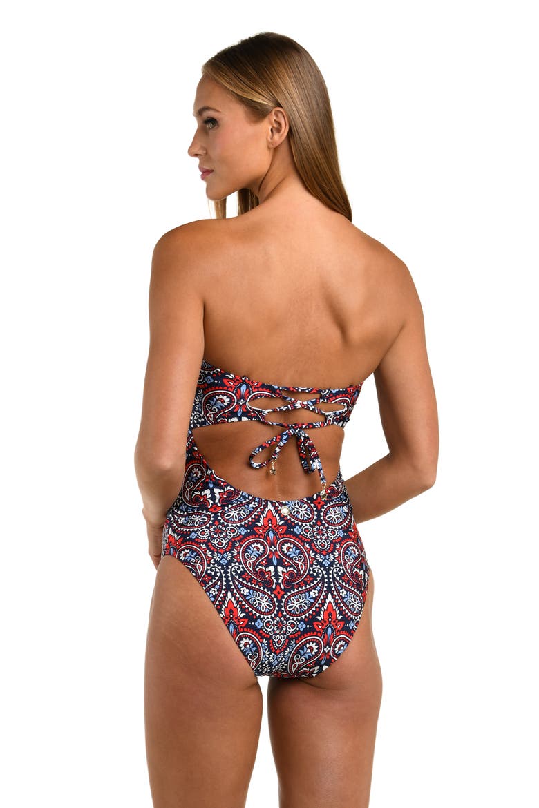 Americana Paisley Print One-Piece Swimsuit, Alternate, color, BLUE MULTI