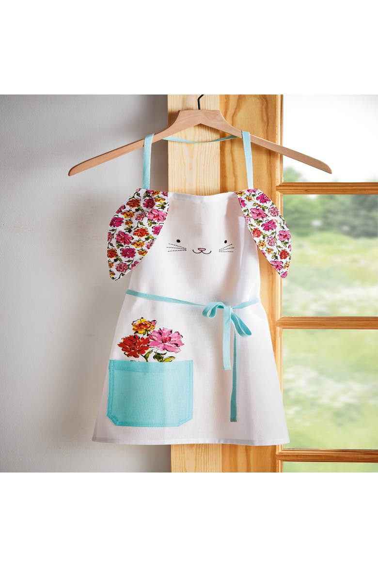 In Bloom Bunny Kids Apron Multi Cotton Spring, Main, color, Pink