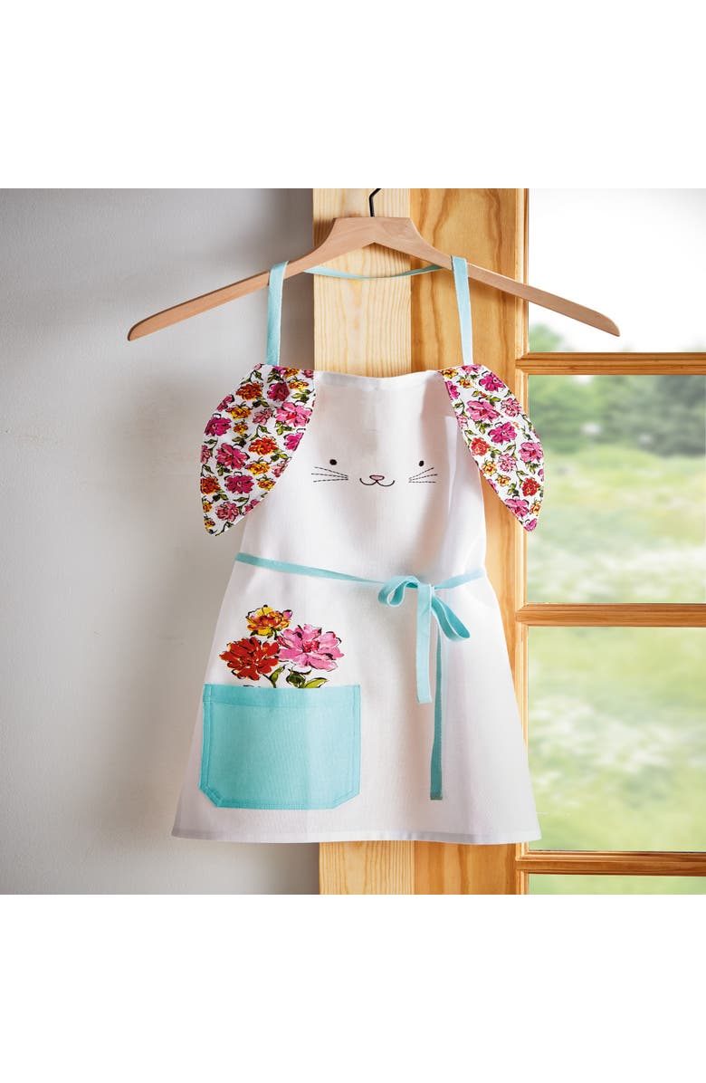 tag In Bloom Bunny Kids Apron Multi Cotton Spring, Alternate, color, Pink