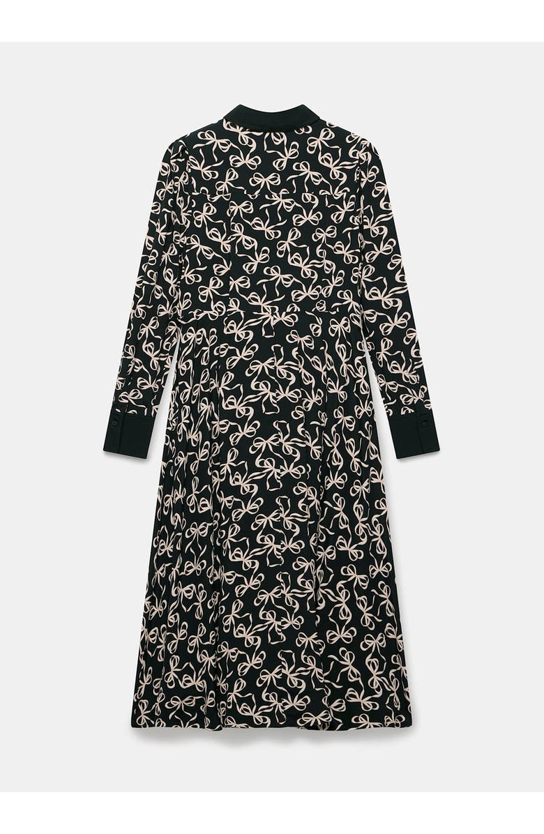 MINT VELVET Bow Print Midi Shirt Dress, Alternate, color, Black