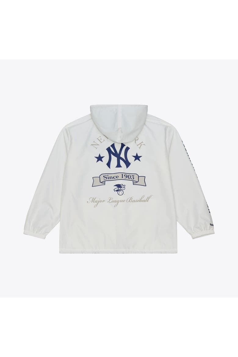 Men's Mitchell & Ness White New York Yankees Yacht Rock Coaches Full-Snap Hooded Windbreaker Jacket, Alternate, color, White
