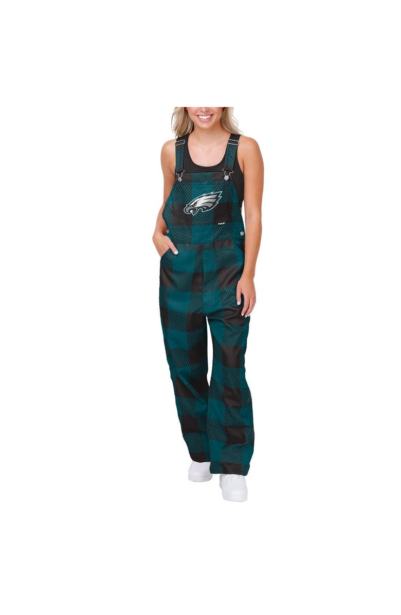 FOCO Women's FOCO Green Philadelphia Eagles Big Logo Plaid Overalls, Main, color,