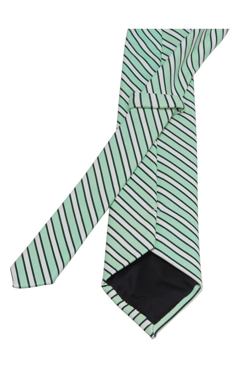 Bottega Veneta Stripe Lambskin Leather Tie, Alternate, color, 1800 White/ Mint/ Green