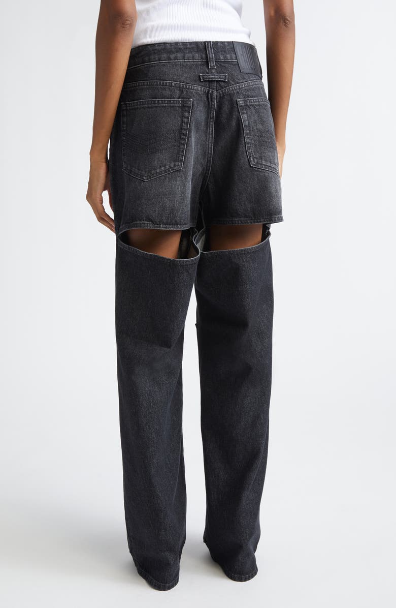Jean Paul Gaultier Cutout Wide Leg Jeans, Alternate, color, Vintage Black