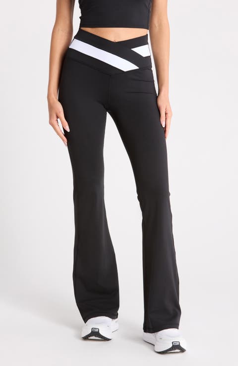 Lux Anya Crossover Colorblock Flared Leggings
