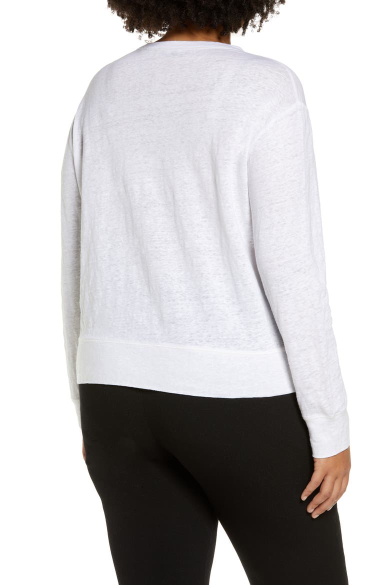 Linen Pullover Top, Alternate, color, OPTIC WHITE