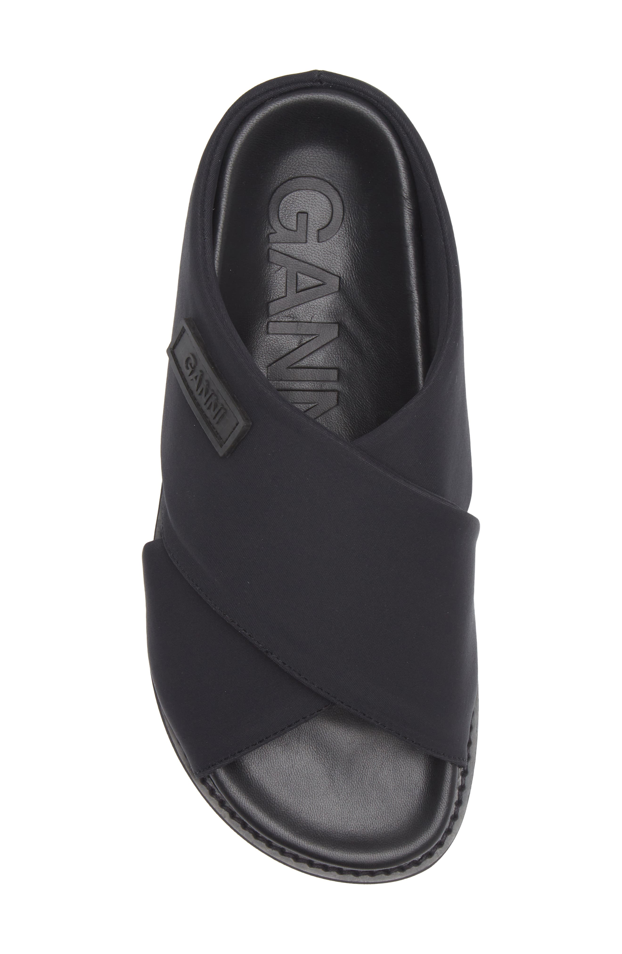 Ganni Crisscross Slide Sandal, Alternate, color, 