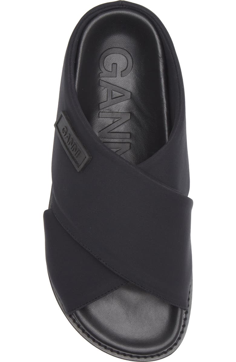 Ganni Crisscross Slide Sandal, Alternate, color,