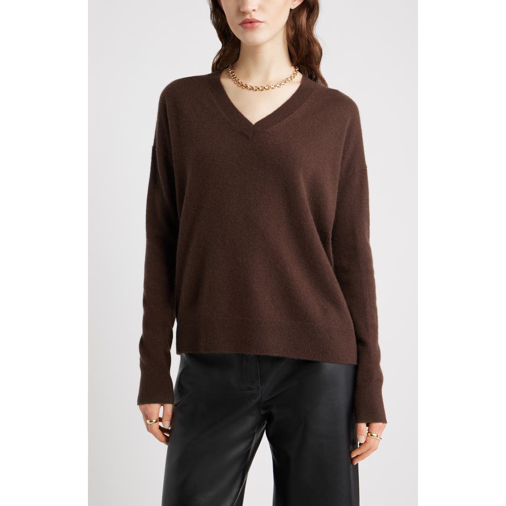 Nordstrom V-neck Cashmere Sweater In Brown