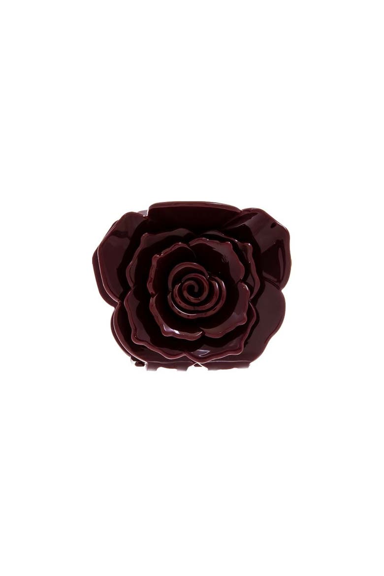 Burgundy Rose Claw Clip, Main, color, Burgundy