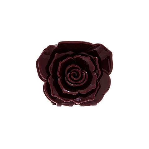 Burgundy Rose Claw Clip