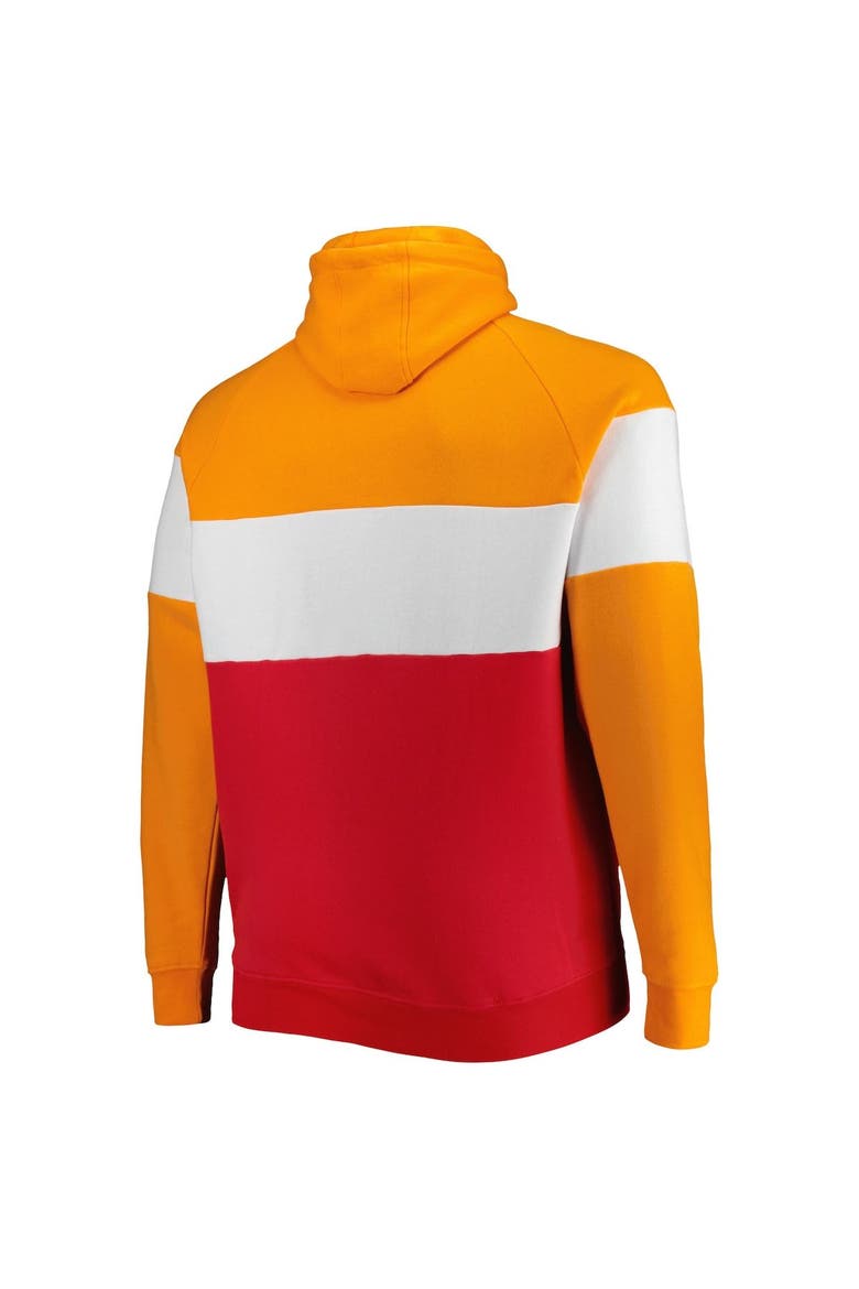 Men's New Era Red Tampa Bay Buccaneers Big & Tall Throwback Colorblock Raglan Pullover Hoodie, Alternate, color, Red