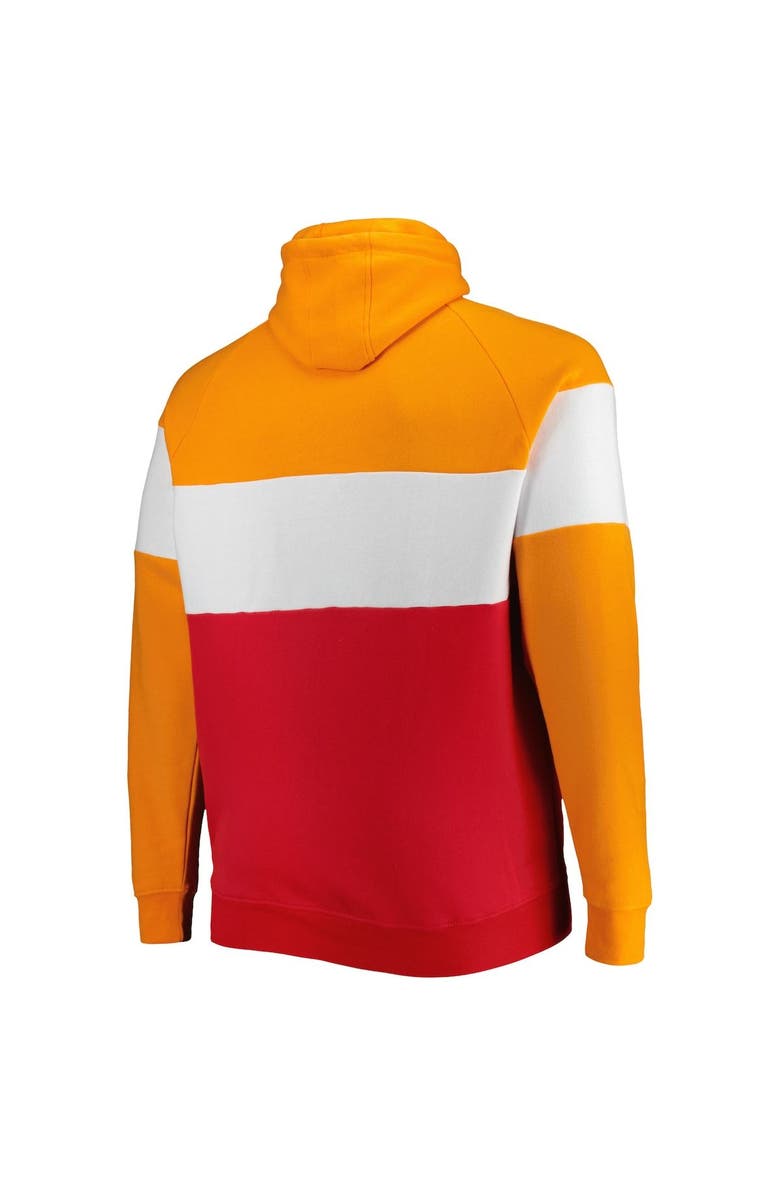 New Era Men's New Era Red Tampa Bay Buccaneers Big & Tall Throwback Colorblock Raglan Pullover Hoodie, Alternate, color, Red