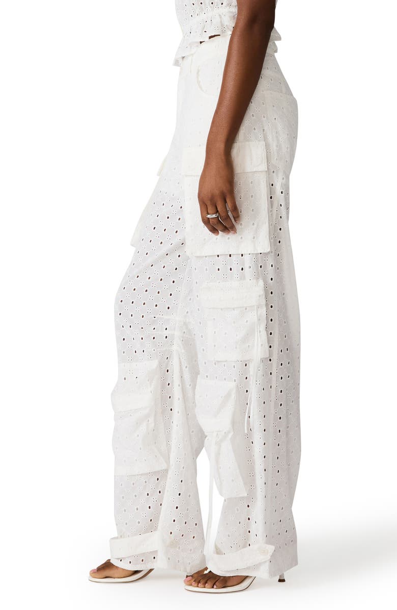 Steve Madden Cotton Eyelet Cargo Pants, Alternate, color, White