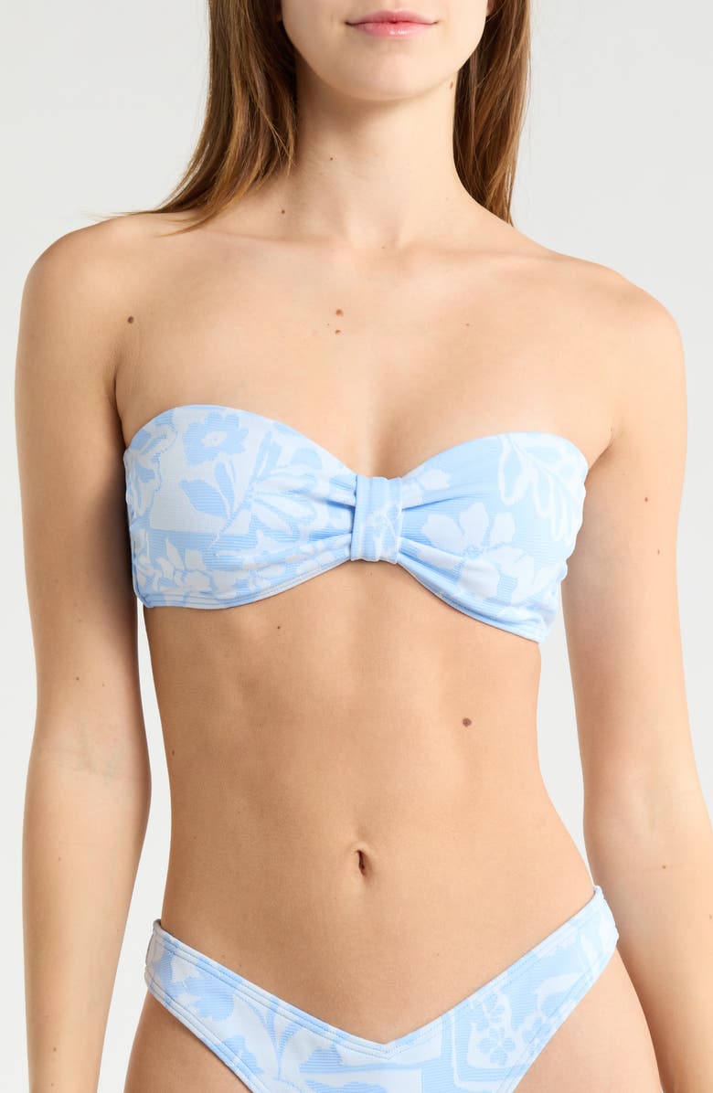 Rip Curl Pacific Coast Floral Jacquard Bikini Top, Main, color, Sky Blue