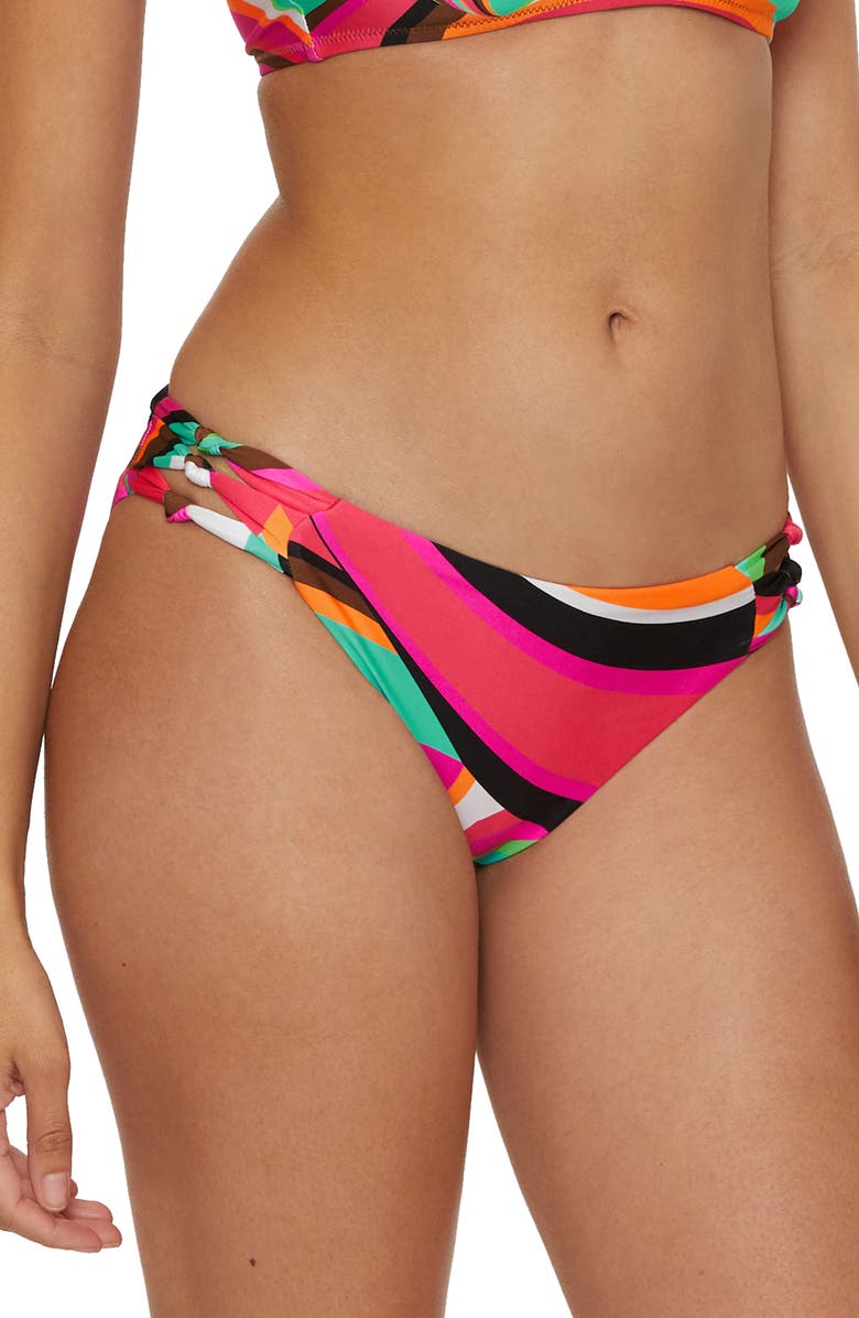Trina Turk Swoop Reversible Hipster Bikini Bottoms, Alternate, color, Pink Multi