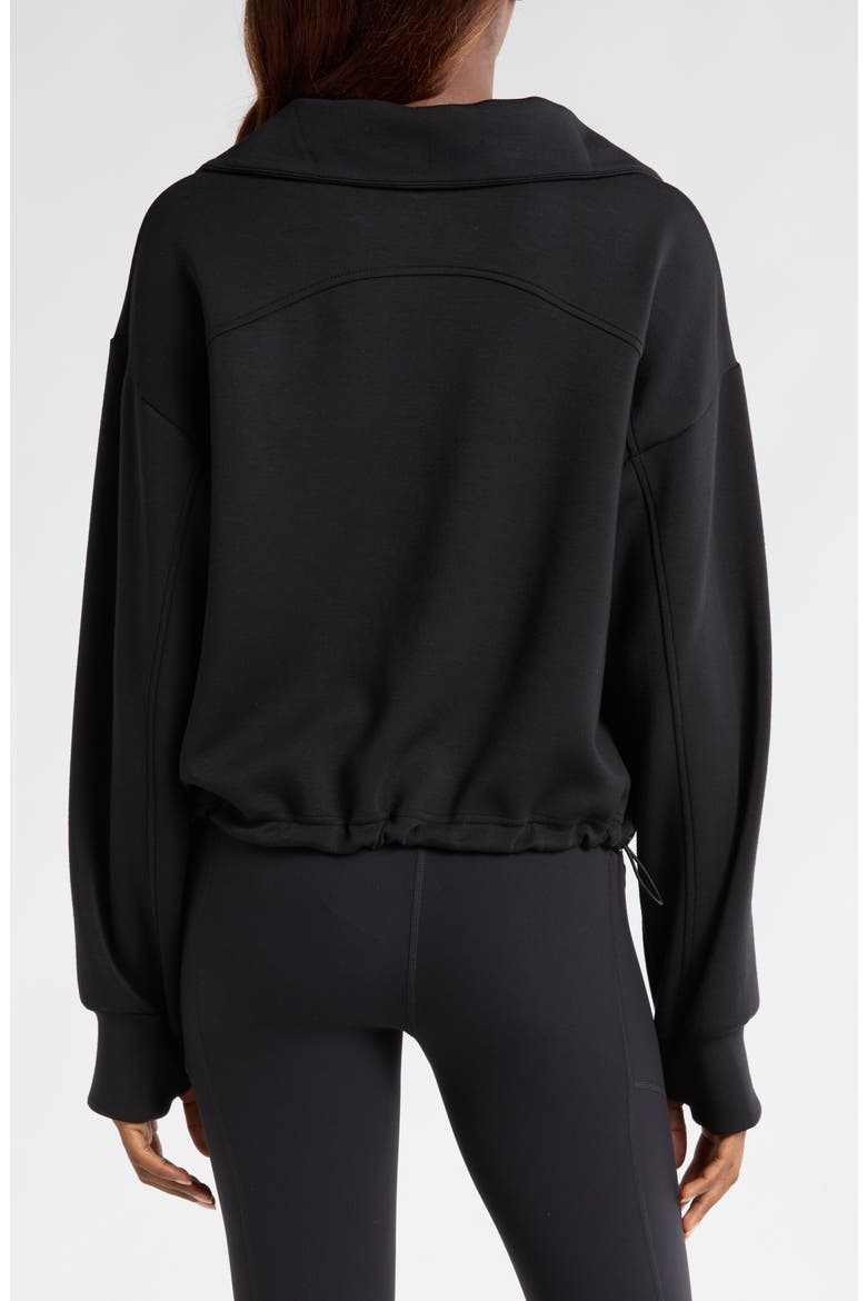 Soft Modal Blend Half Zip Pullover, Alternate, color, BLACK