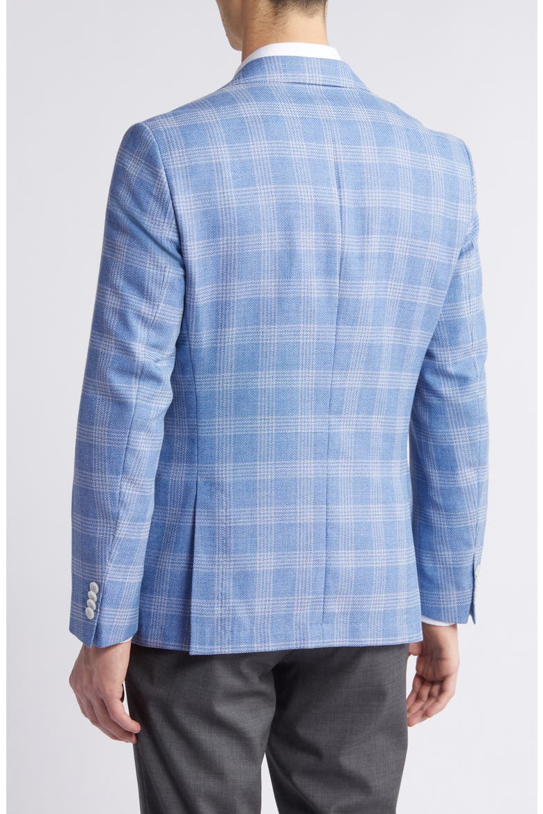 Hutson Check Wool & Cotton Blend Sport Coat, Alternate, color, MED BU