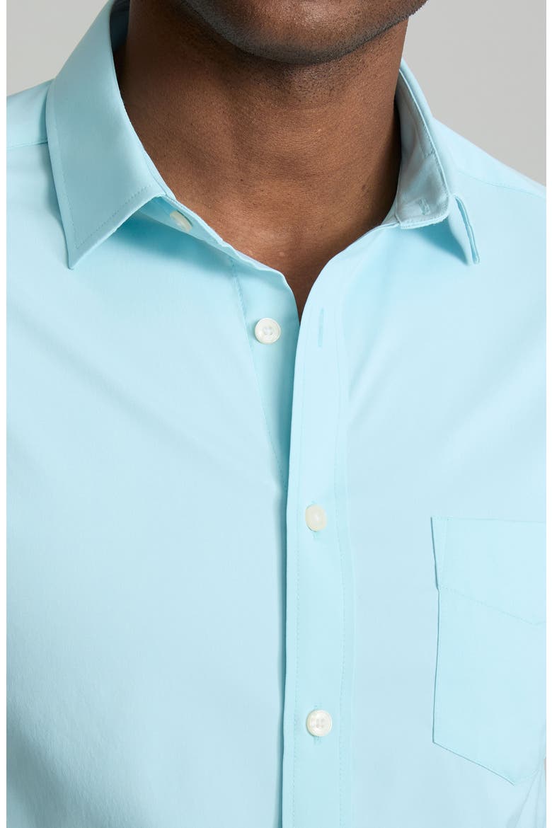 Gironde Short Sleeve Performance Button-Up Shirt, Alternate, color, SEA BLUE
