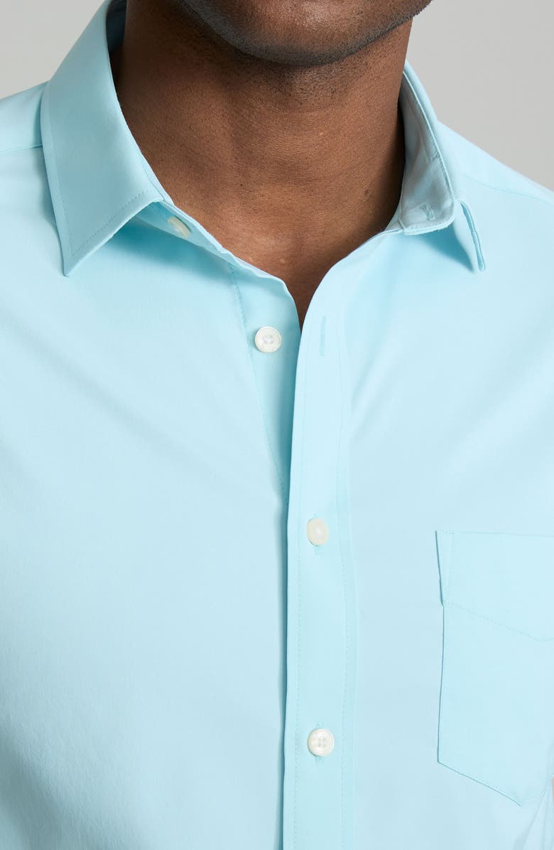 UNTUCKit Gironde Short Sleeve Performance Button-Up Shirt, Alternate, color, Sea Blue