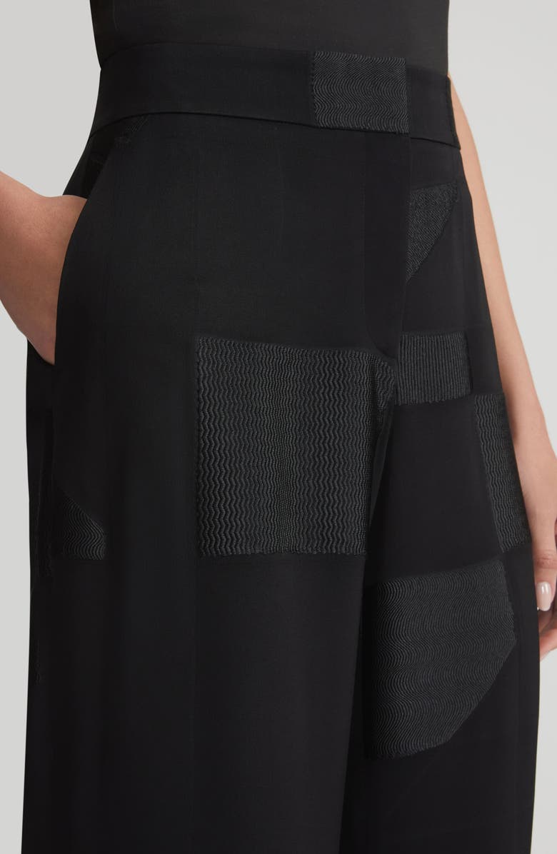 Lafayette 148 New York Floor Plan Fil Coupé Wide Leg Pants, Alternate, color, Black